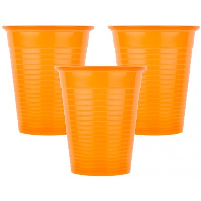 Οδοντιατρικά Πλαστικά Ποτηράκια Soft Care 180ml Πορτοκαλί 100τμχ