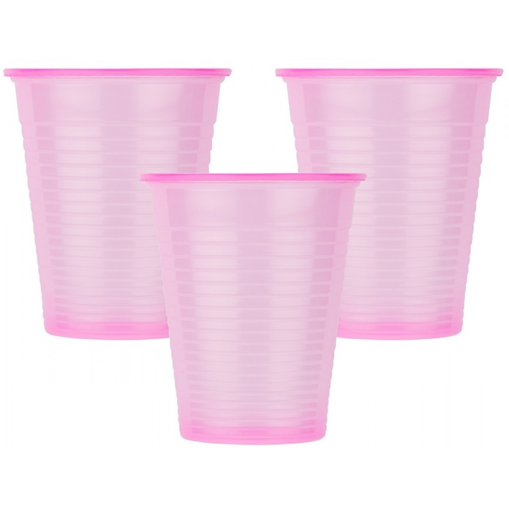 Οδοντιατρικά Πλαστικά Ποτηράκια Soft Care 180ml Φούξια 100τμχ