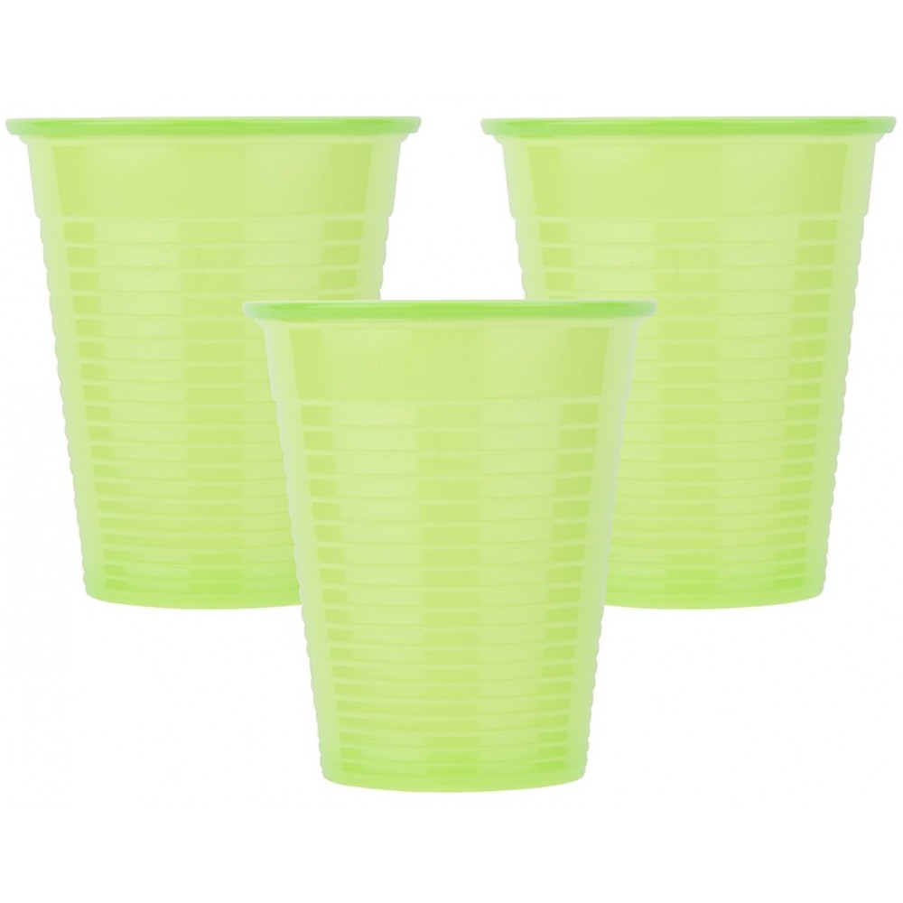 Οδοντιατρικά Πλαστικά Ποτηράκια Soft Care 180ml Λαχανί 100τμχ