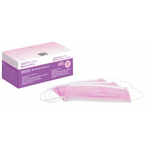 Ιατρική Μάσκα 3ply Type II με Λάστιχο Soft Ροζ 50τμχ