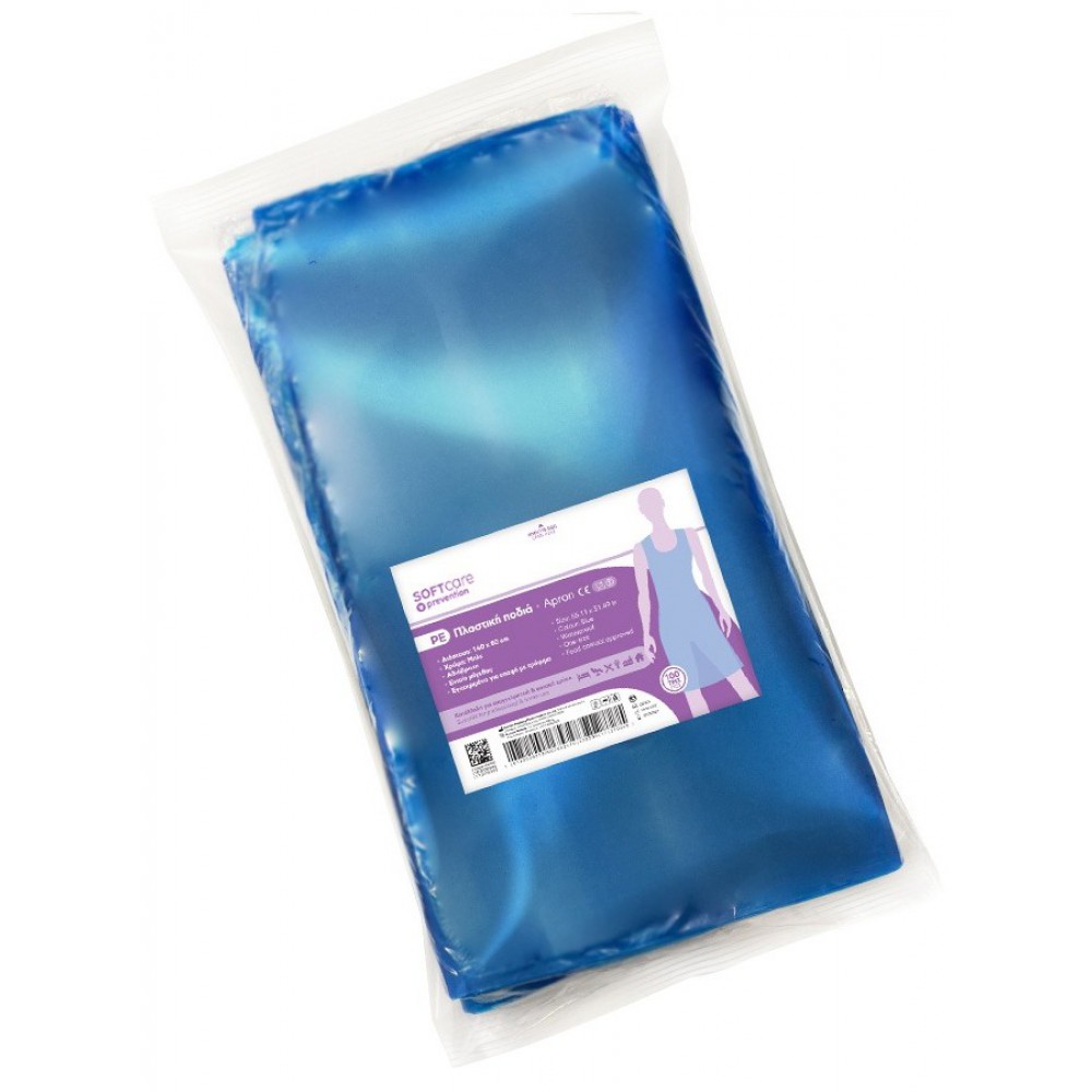 Ποδιά Πλαστική μίας Χρήσης Soft Μπλε 100τμχ