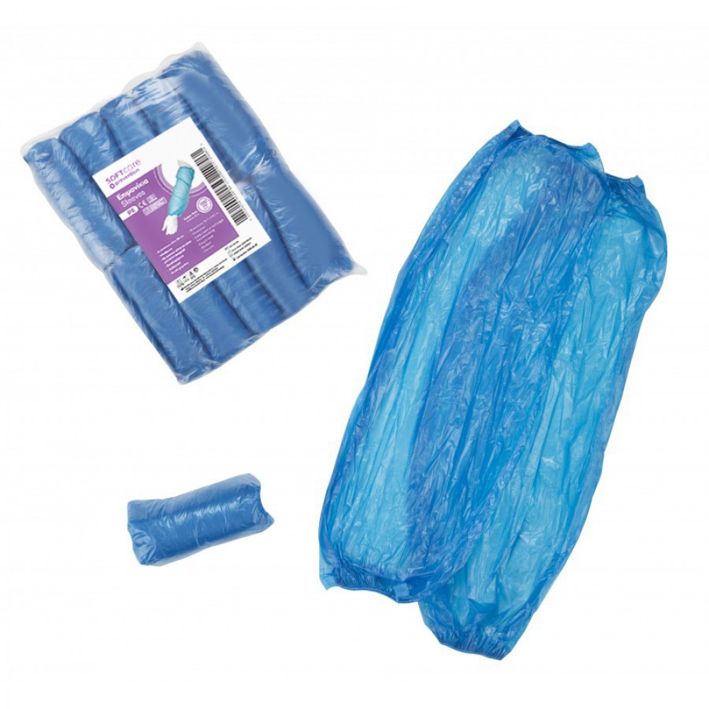 Μανίκια - Επιμανίκια -Πλαστικά Προστασίας μπλε Soft 100τμχ